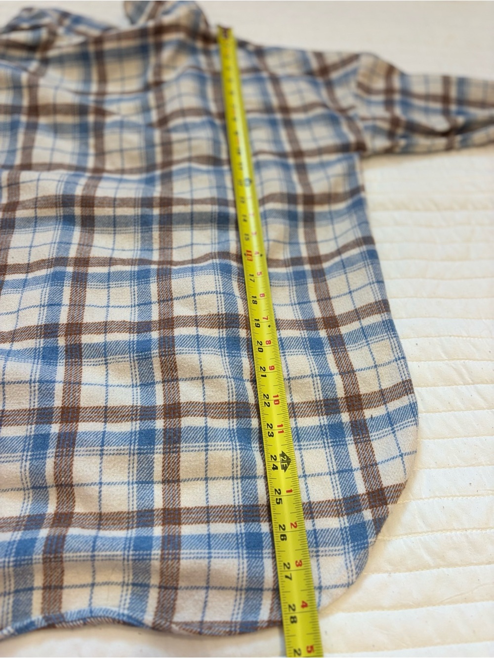 Altar'd State Blue Brown Plaid Flannel Oversized Shacket Women's Small - Picture 5 of 7